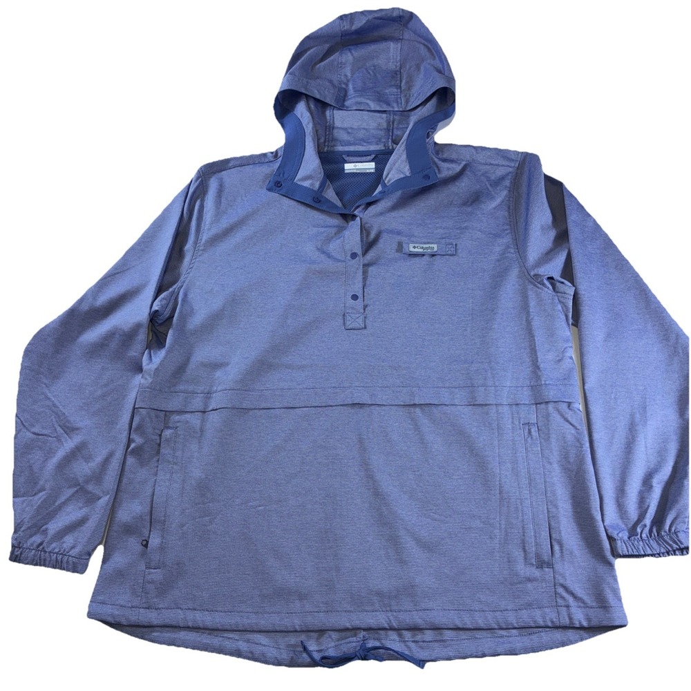 Columbia PFG Light Weight Pull Over UPF Hoodie Men's XL Blue